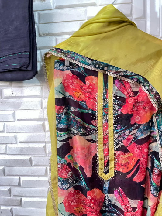 Organza Printed Unstitched Ladies Suit Rc16739