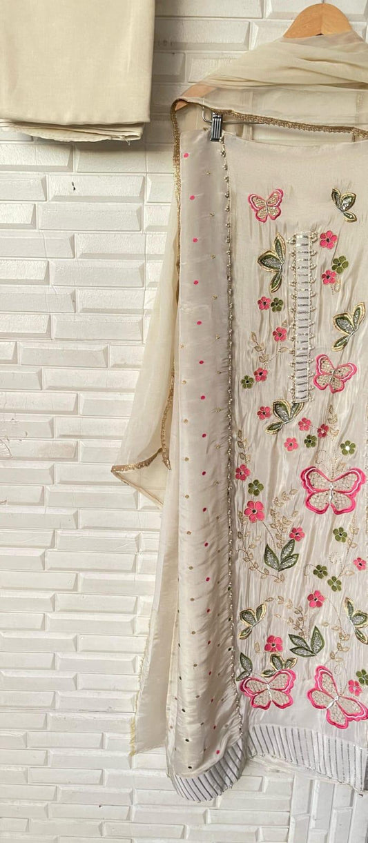 Shimmer Silk Unstitched Ladies Suit Rc16708