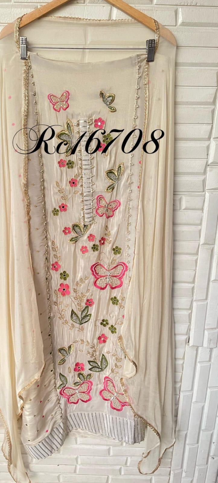 Shimmer Silk Unstitched Ladies Suit Rc16708