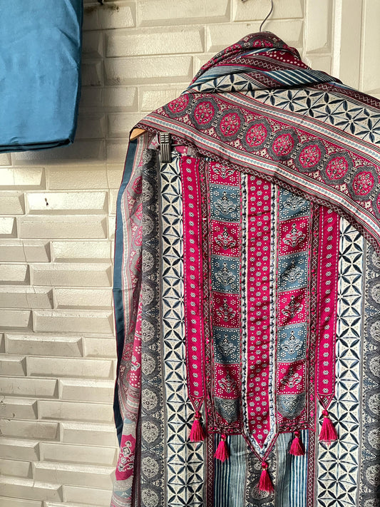 Muslin Unstitched Ladies Suit Rc16711