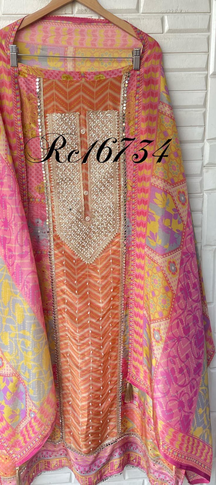 Shimmer Silk Unstitched Ladies Suit Rc16734