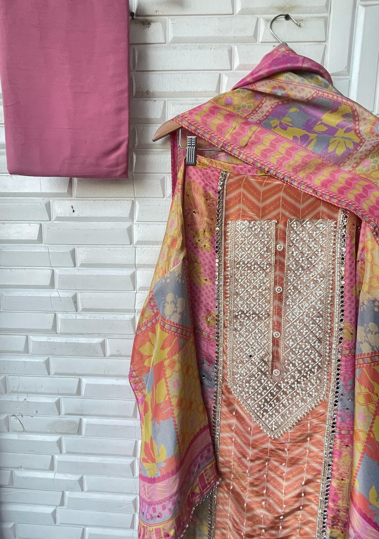 Shimmer Silk Unstitched Ladies Suit Rc16734