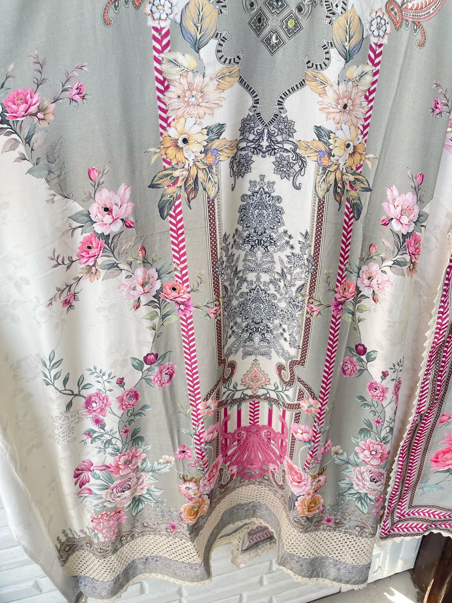Muslin Semi-Stitched Ladies Suit Rc16762