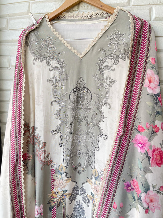 Muslin Semi-Stitched Ladies Suit Rc16762