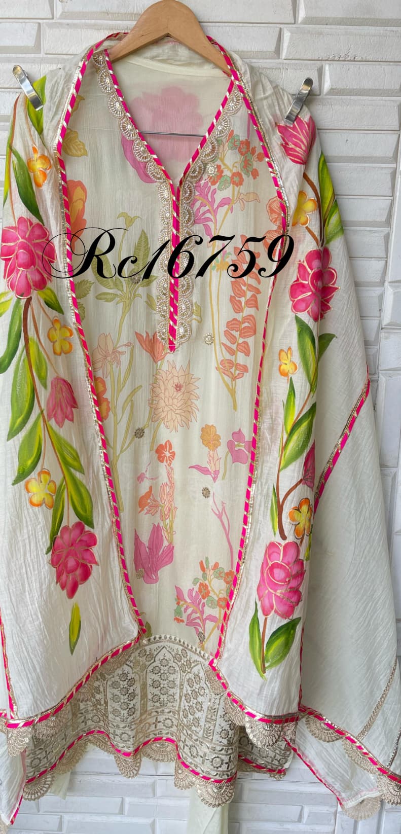 Shimmer Chinnon Unstitched Ladies Suit Rc16759