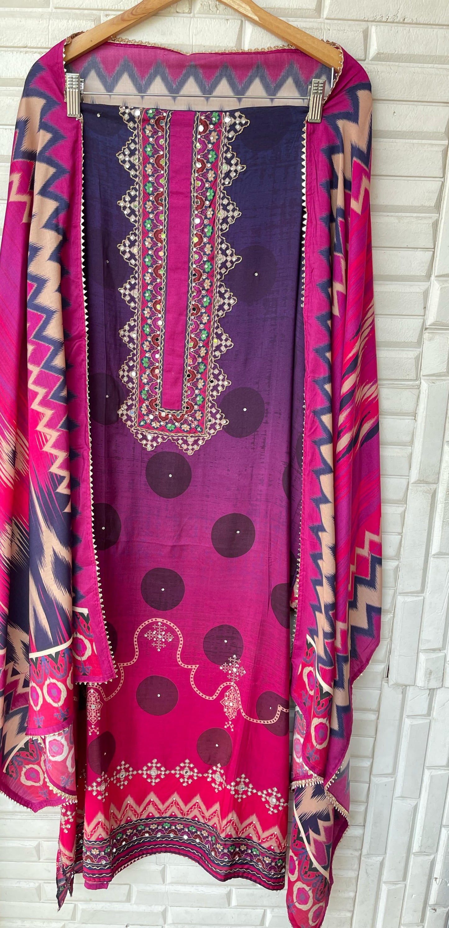 Muslin Semi-Stitched Ladies Suit Rc16767