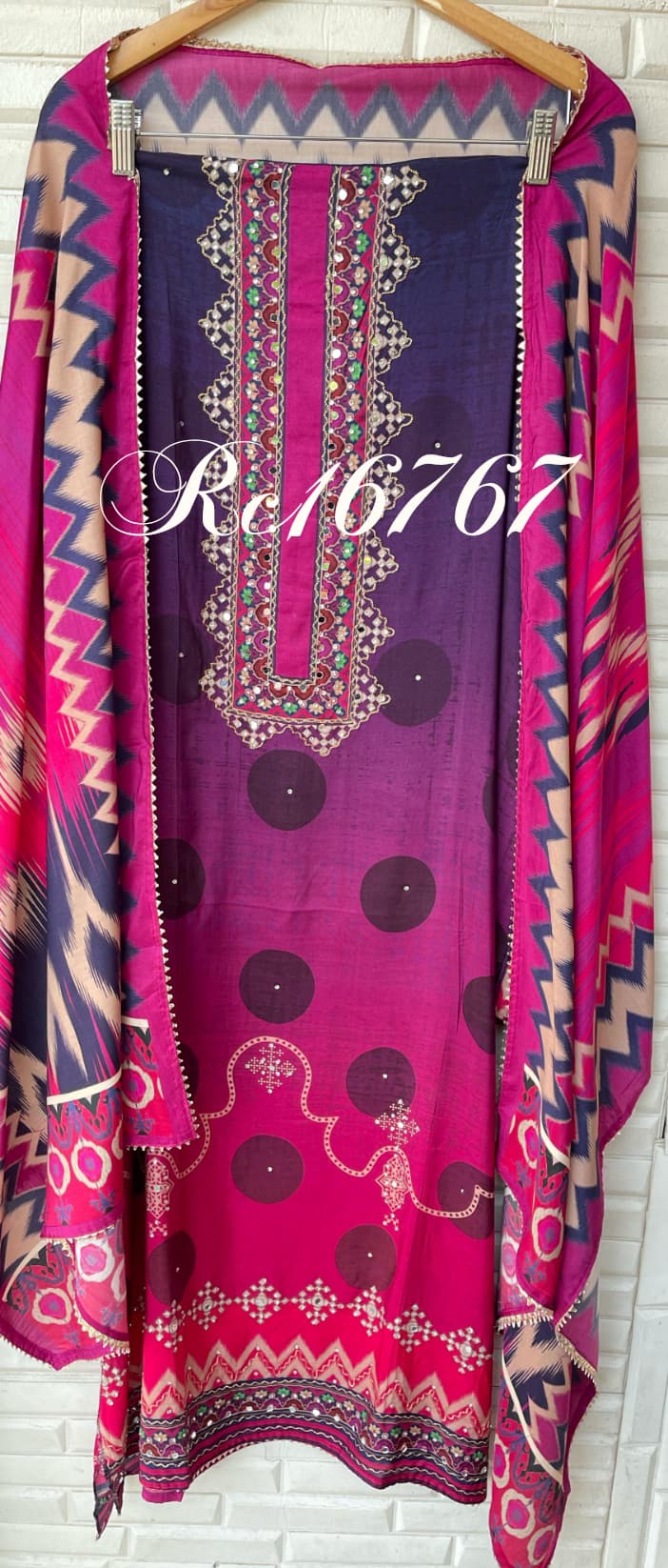 Muslin Semi-Stitched Ladies Suit Rc16767