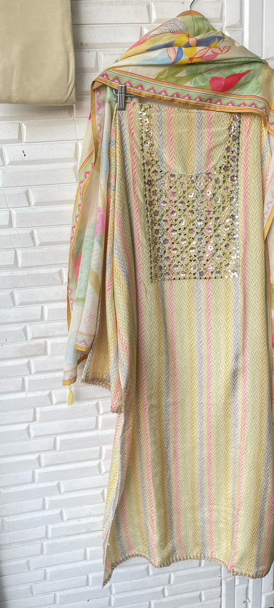 Muslin Unstitched Ladies Suit Rc16736