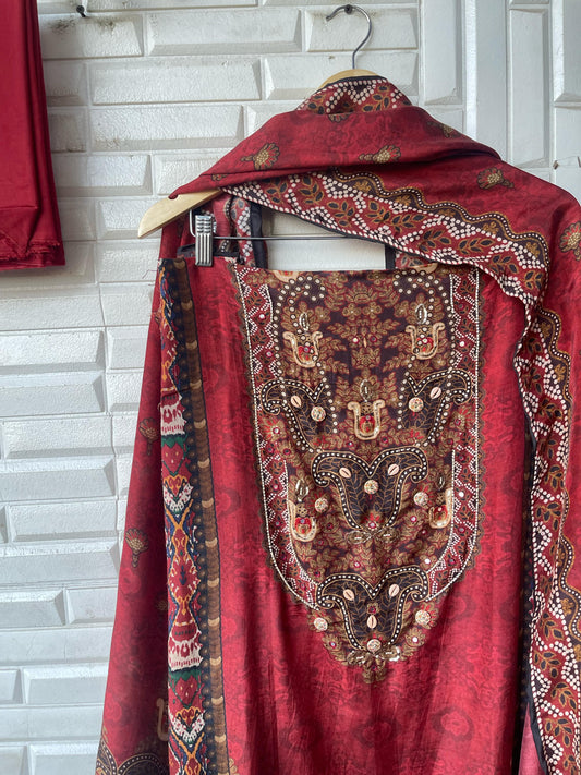 Muslin Unstitched Ladies Suit Rc16735