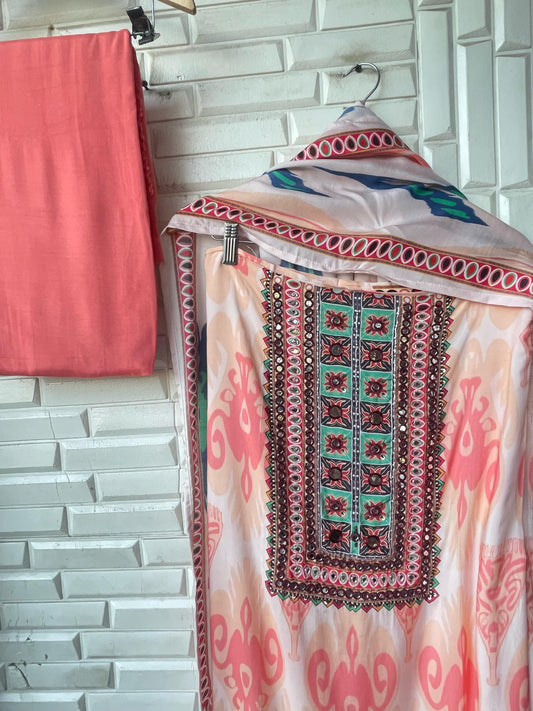 Muslin Unstitched Ladies Suit Rc16731