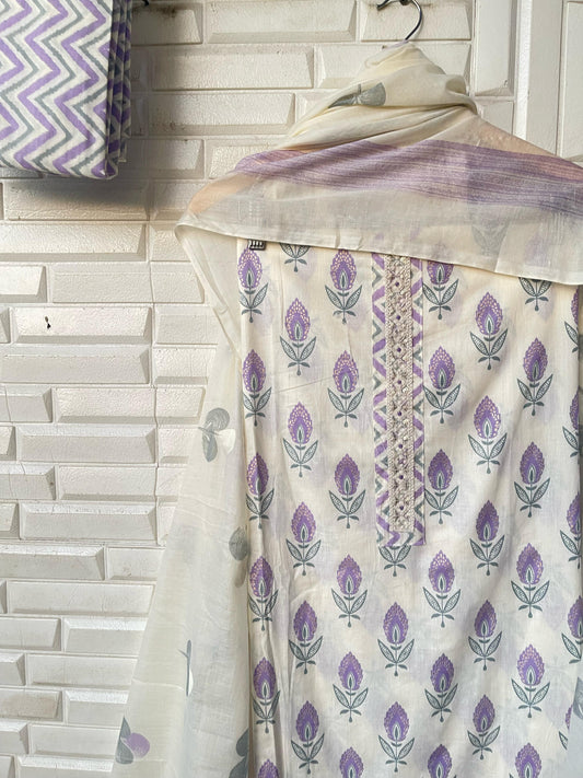 Cotton Unstitched Ladies Suit Rc16721