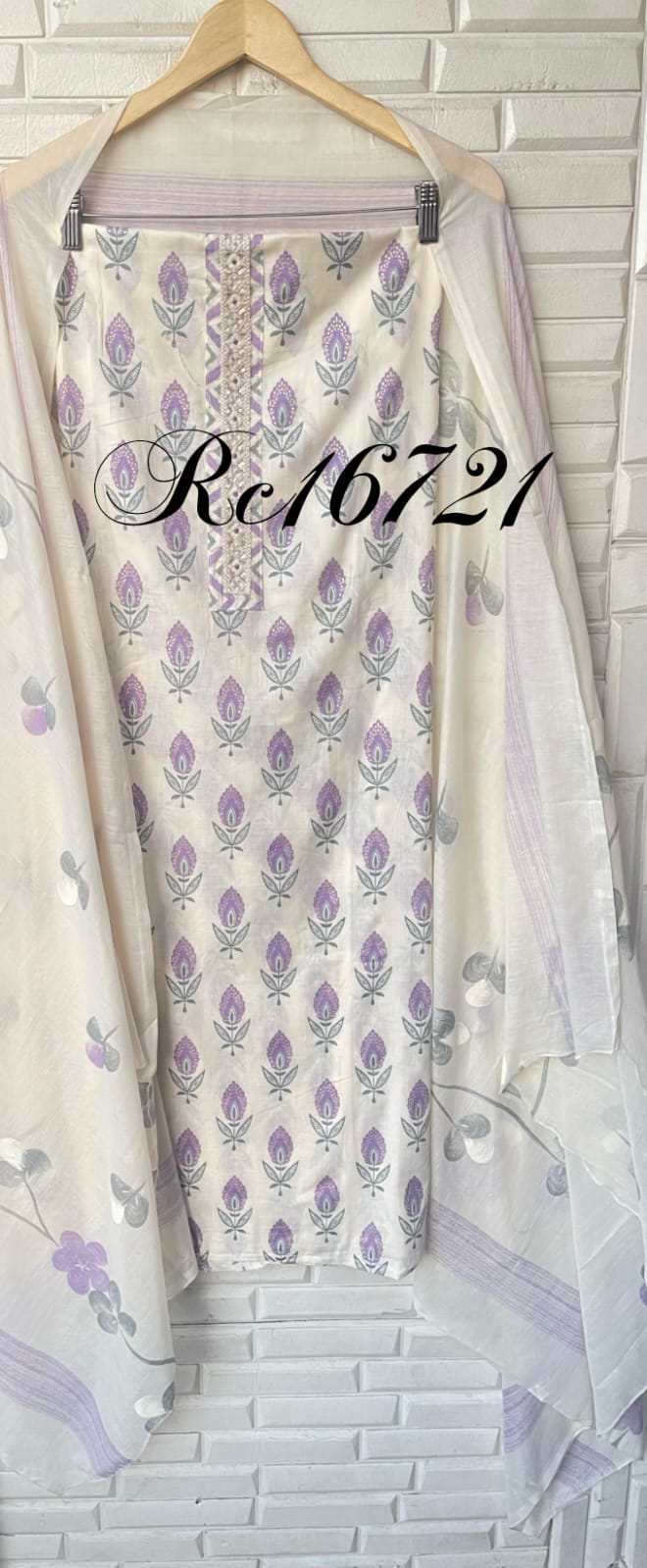 Cotton Unstitched Ladies Suit Rc16721