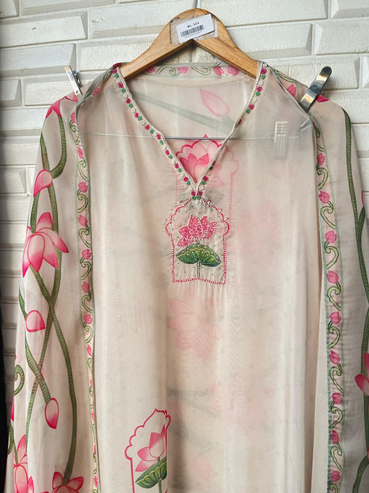 Fine Organza Unstitched Ladies Suit Rc16722