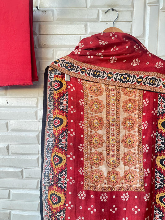 Muslin Unstitched Ladies Suit Rc16727