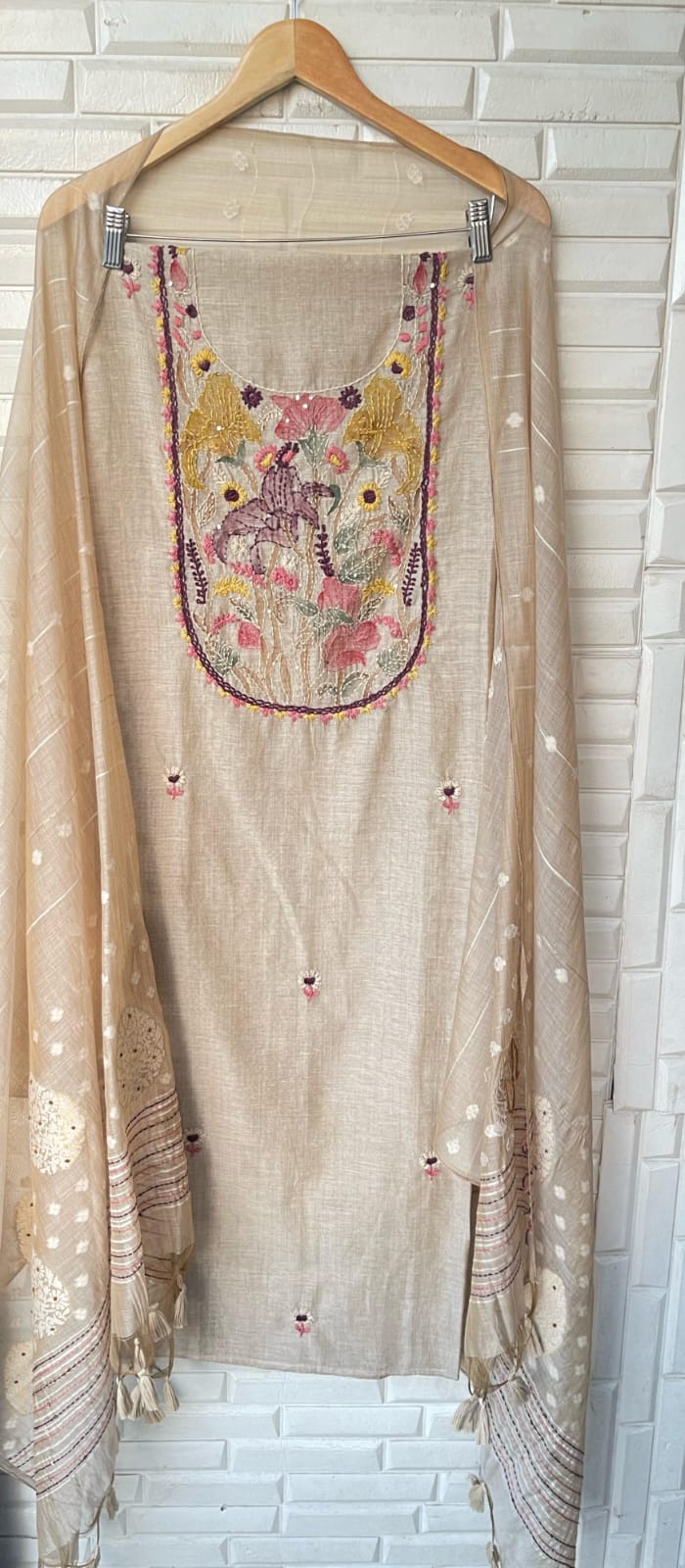 Fine Linen Cotton Unstitched Ladies Suit Rc16726