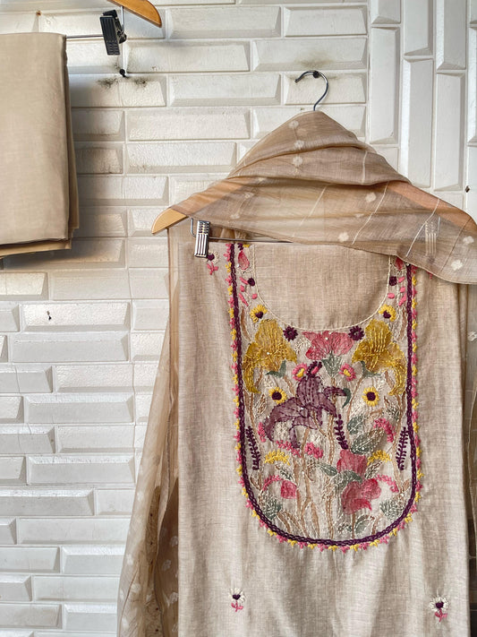 Fine Linen Cotton Unstitched Ladies Suit Rc16726