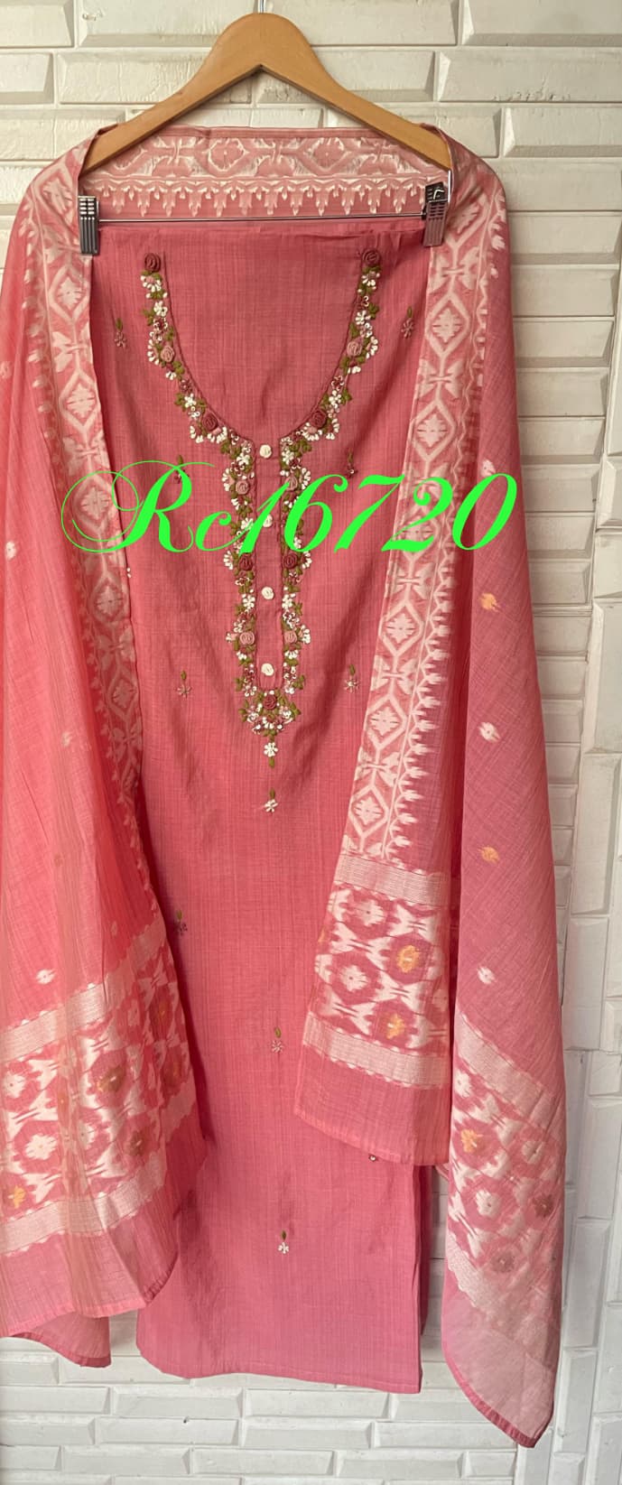 Jamdhani Linen Cotton Unstitched Ladies Suit Rc16720