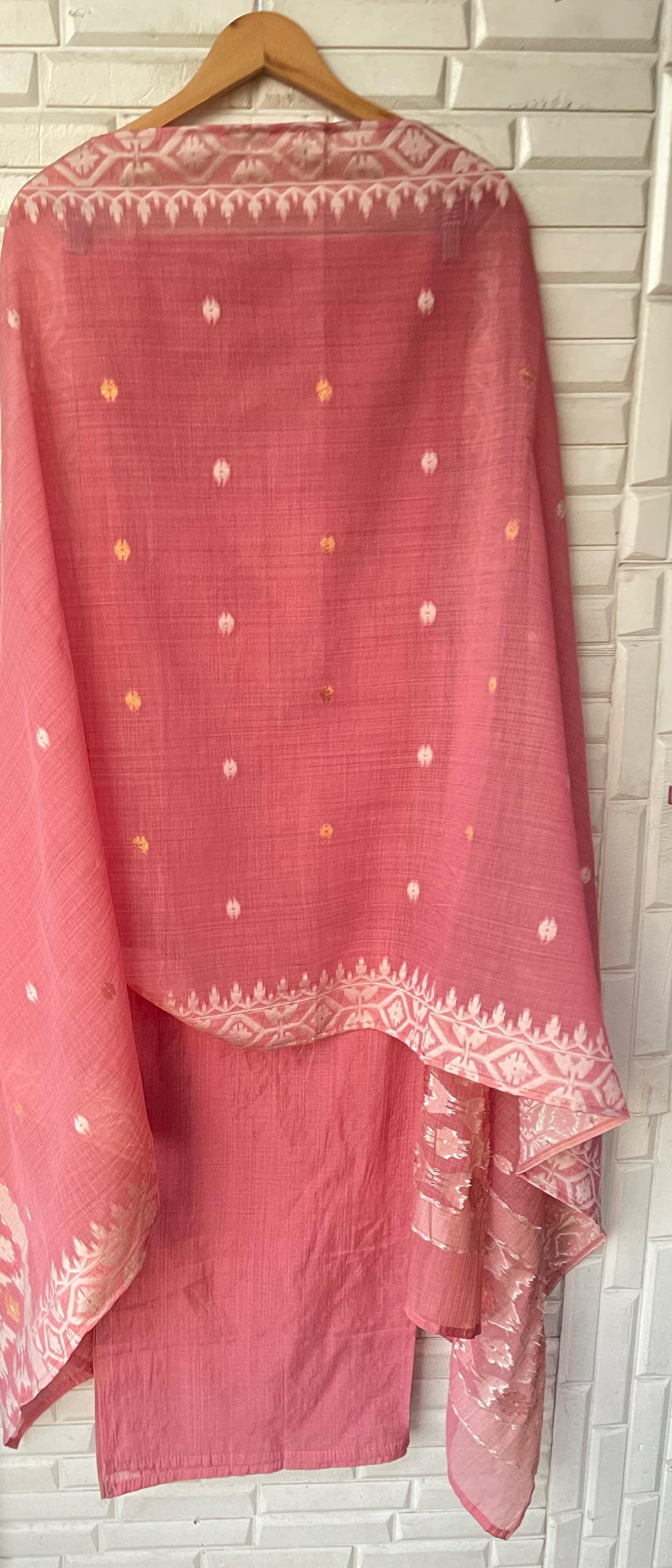 Jamdhani Linen Cotton Unstitched Ladies Suit Rc16720