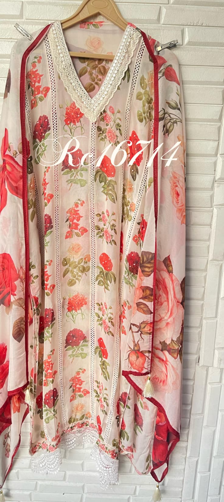 Organza Unstitched Ladies Suit Rc16714