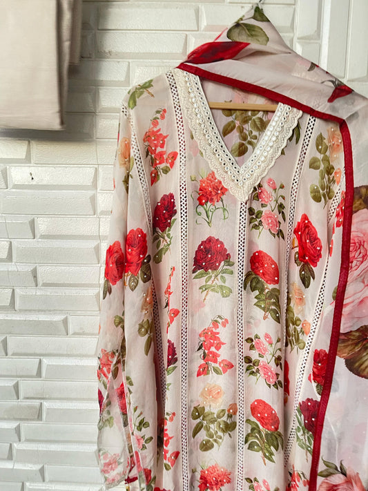 Organza Unstitched Ladies Suit Rc16714