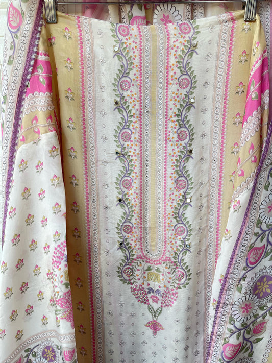 Muslin Unstitched Ladies Suit Rc16707