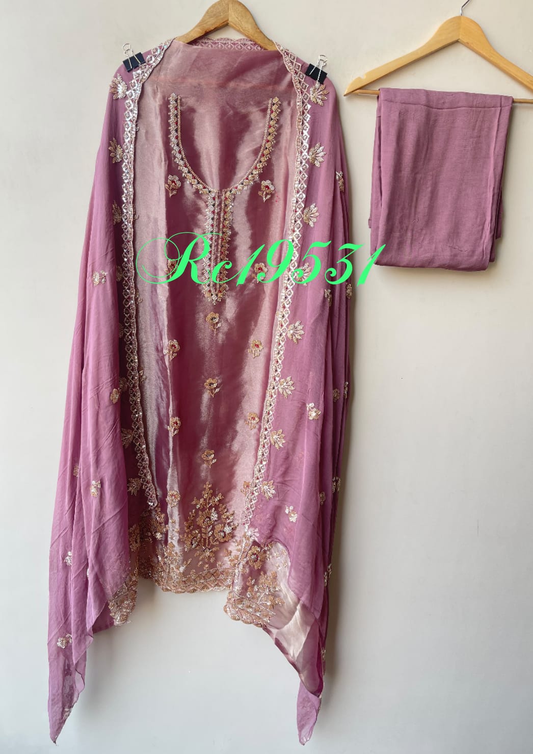 Festive Pure Shimmer Organza Tweed Resham Embroidered Unstitched Suit Set with Dupatta