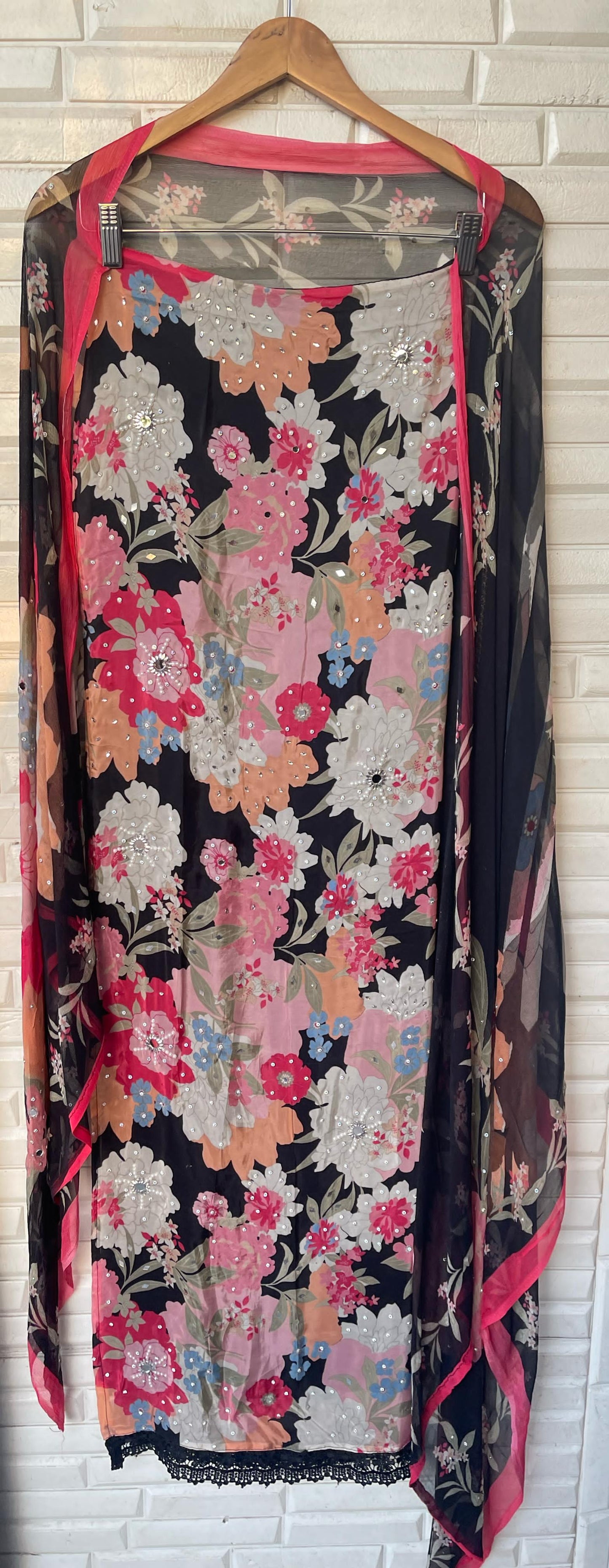 Organza Printed Unstitched Suit Rc16728