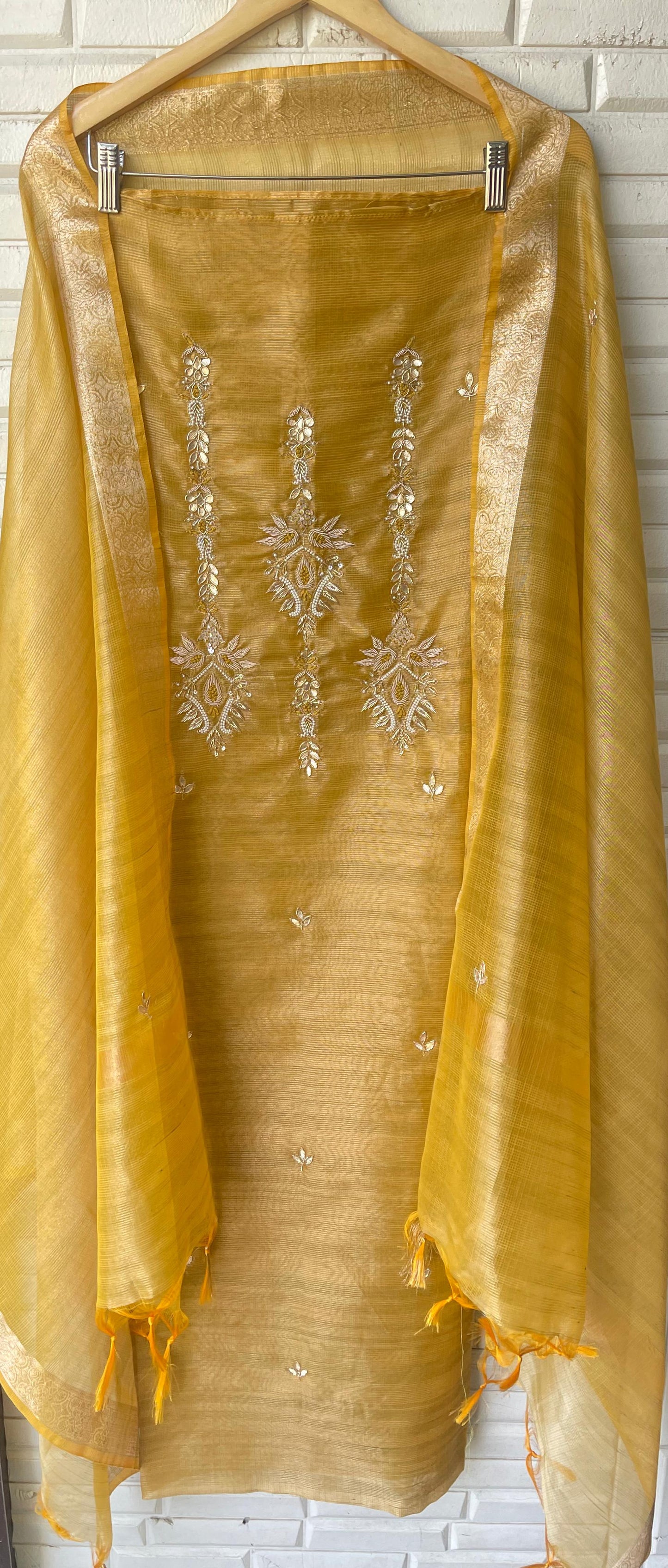 Shimmer linen silk unstitched ladies suit Rc17802 (a)