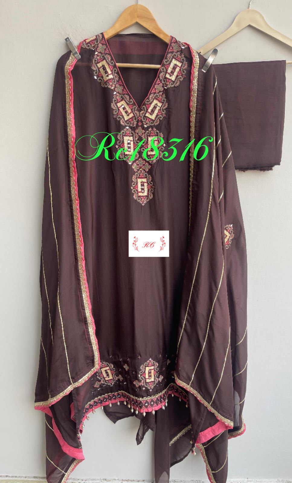 Satin silk unstitched ladies suit Rc18316