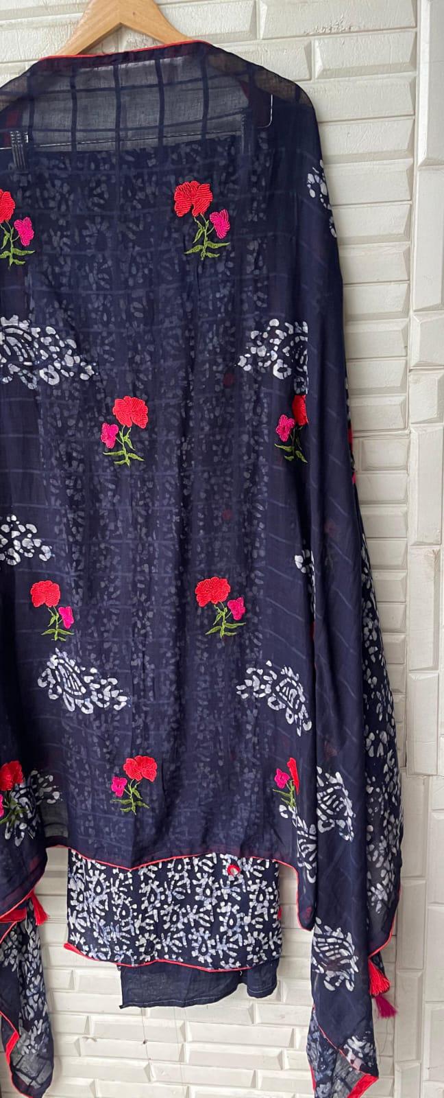 Batik Print Cotton Unstitched Ladies Suit Rc 17302