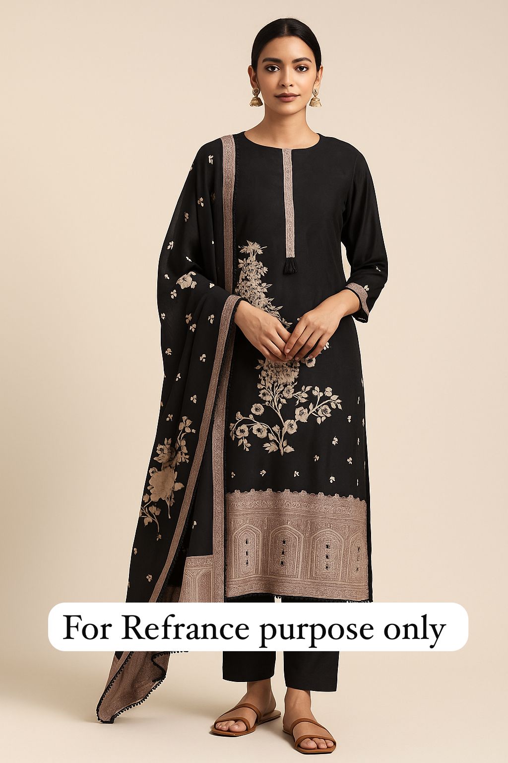 Crepe unstitched ladies suit Rc17695