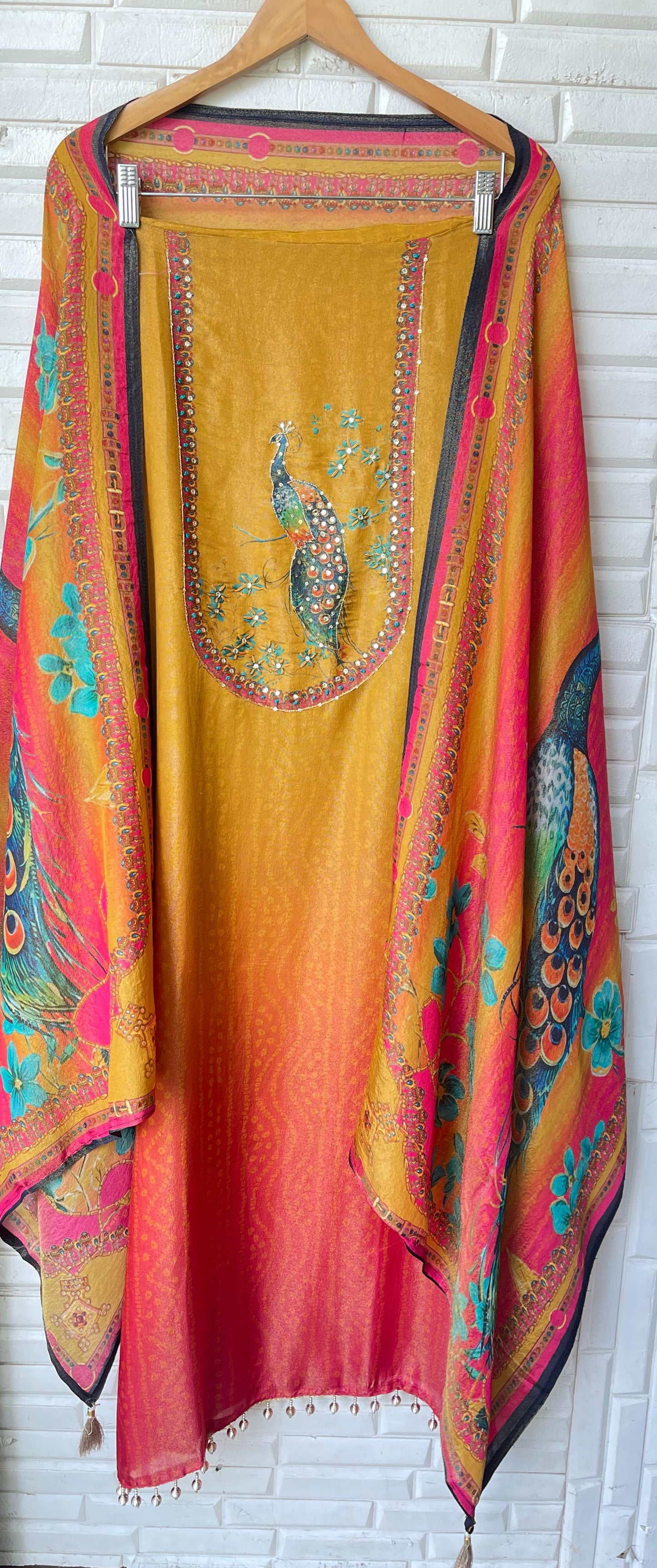 Self shimmer silk unstitched ladies suit Rc17717