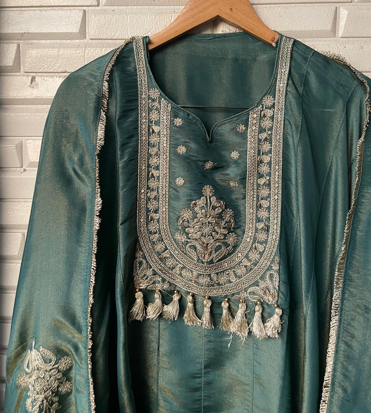 Shimmer silk semi stitched ladies suit Rc17533 (b)