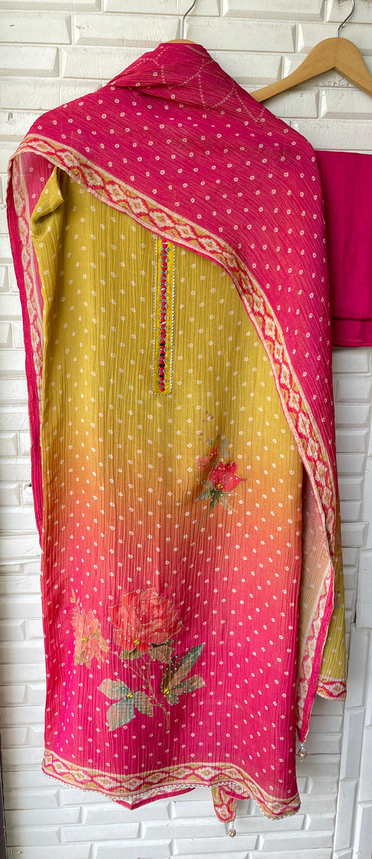 Crushed shimmer tissue unstitched ladies suit Rc17777 (b)