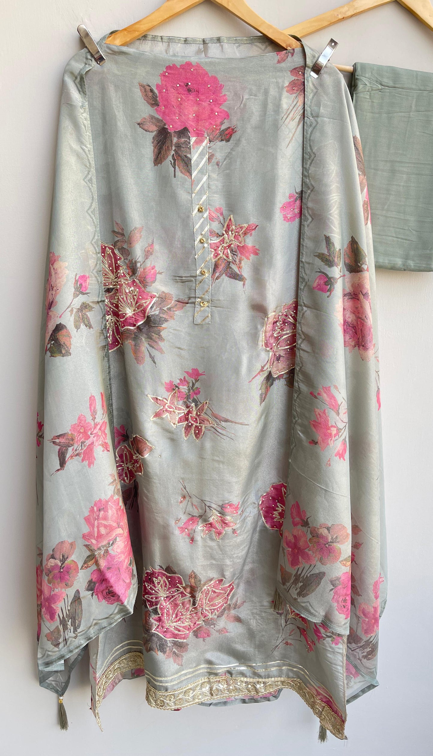 Shimmer silk unstitched ladies suit Rc17911