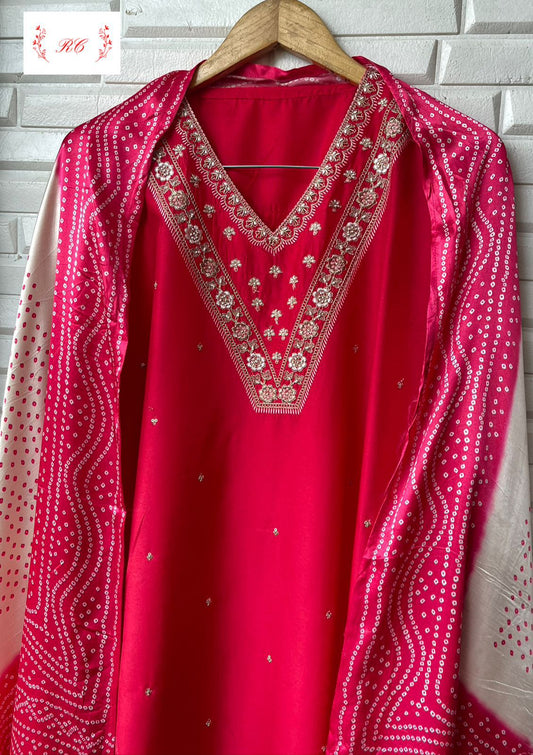 Silk unstitched ladies suit Rc15351