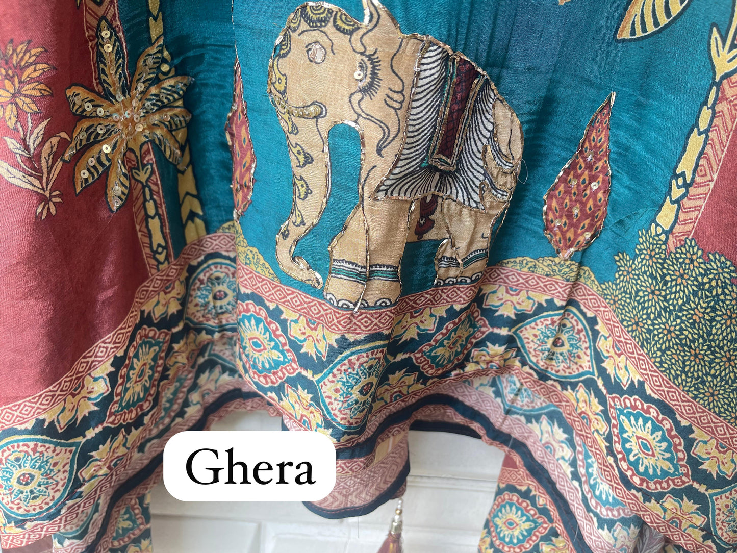 Satin crape unstitched ladies suit Rc17855