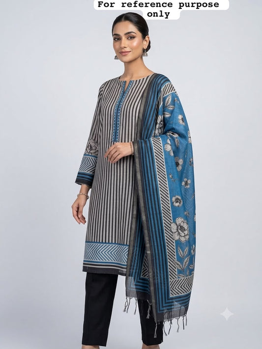 Mul chanderi printed ladies unstitched suit Rc19036 (a)