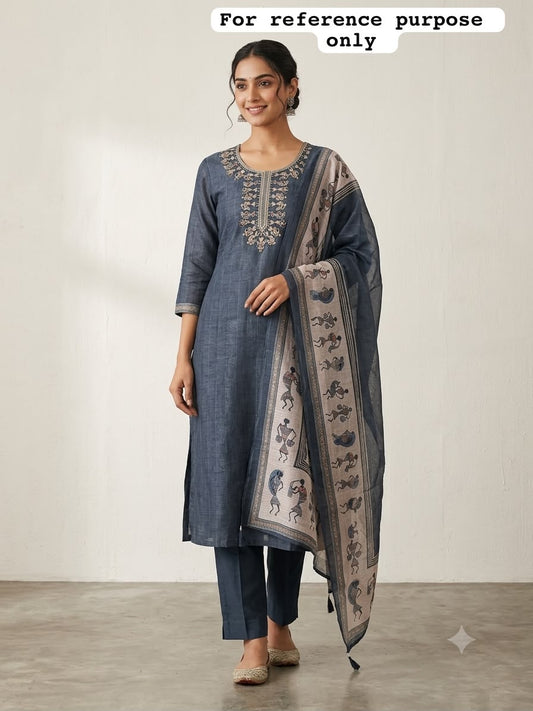 Mul chanderi printed ladies unstitched suit Rc19193