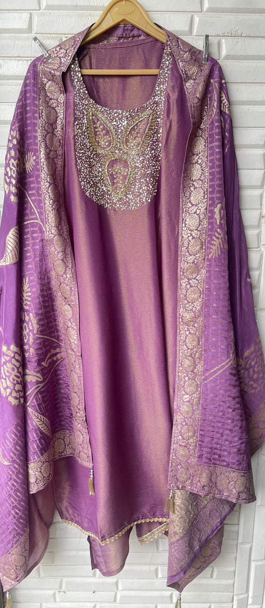 Shimmer silk unstitched ladies suit Rc17558