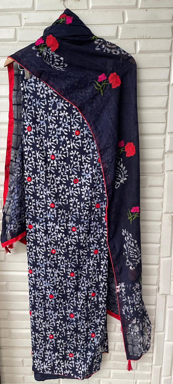 Batik Print Cotton Unstitched Ladies Suit Rc 17302