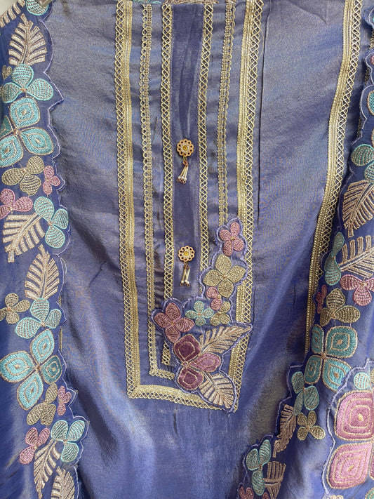 Shimmer silk unstitched ladies suit Rc17916