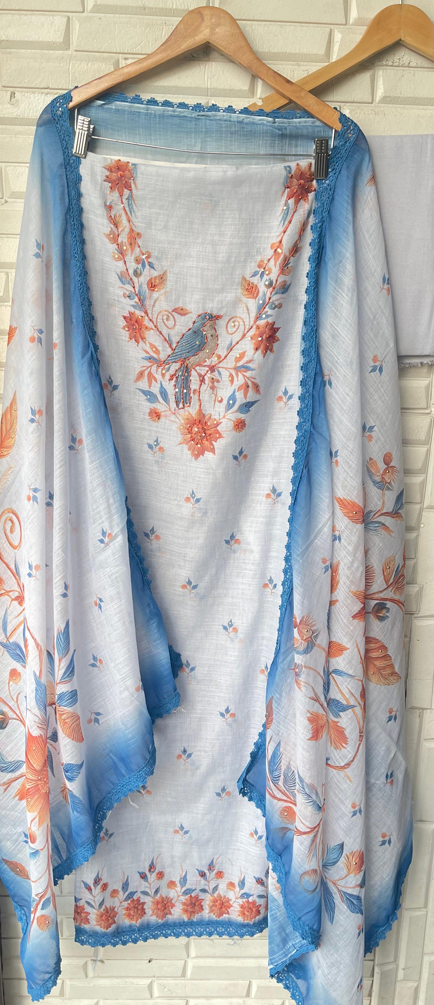 Cotton linen unstitched ladies suit Rc17579 (a)