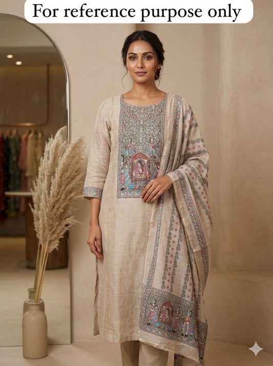 Linen printed unstitched ladies suit Rc18507