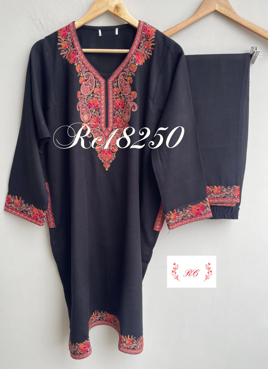 Kashmiri woolen pheron ready coord set Rc18250