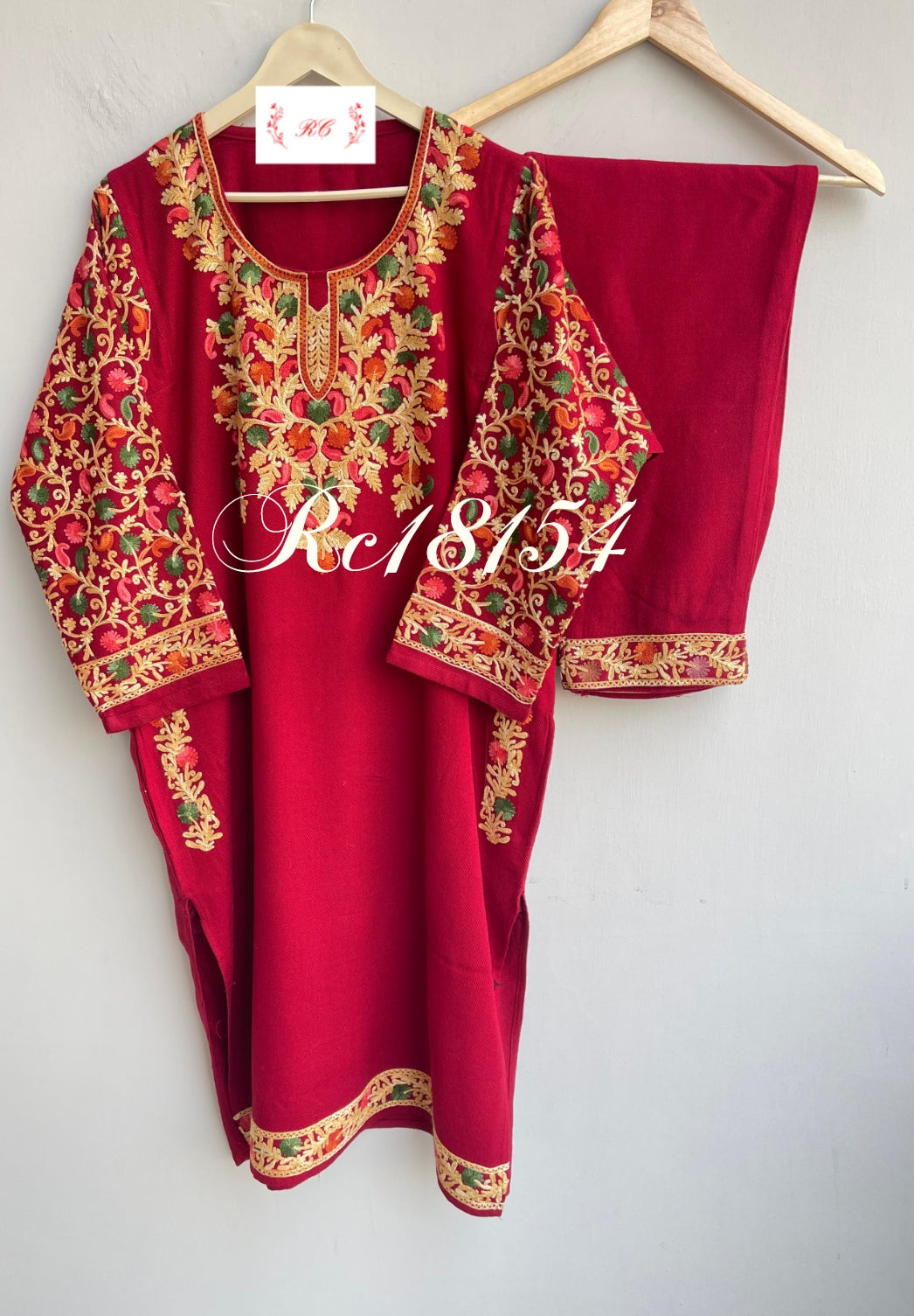 Kashmiri pheron readymade winter ladies coord set Rc18154