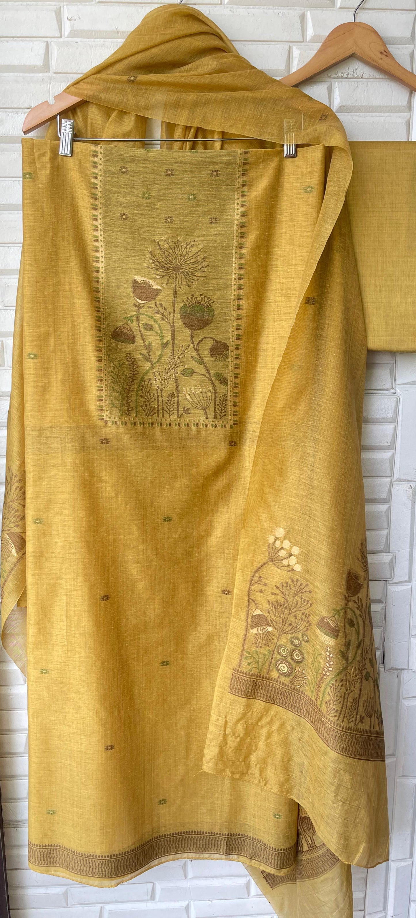 Cotton linen unstitched ladies suit Rc17510