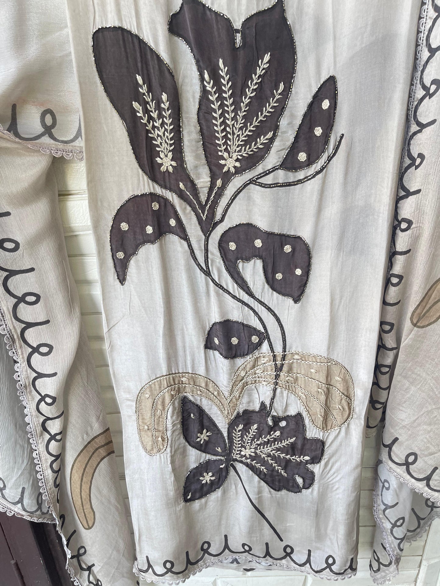 Satin crape unstitched ladies suit Rc17807