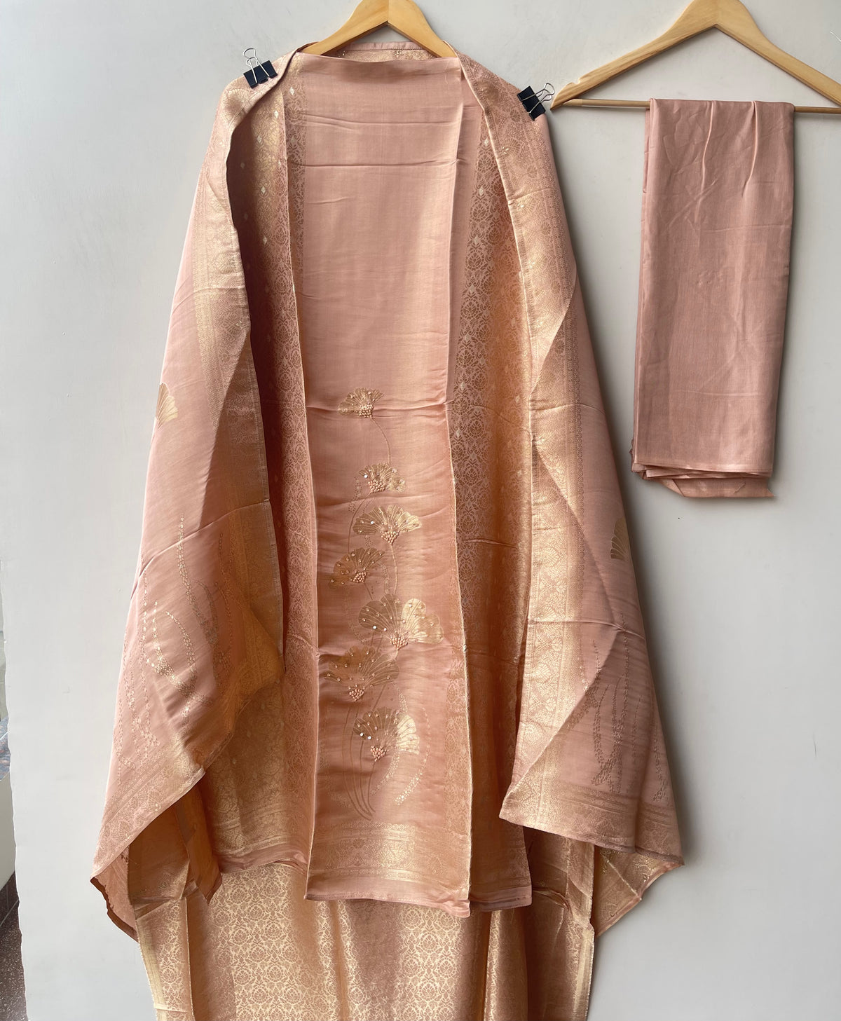Self Giraffe Silk Weaving Unstitched Designer Suit Set