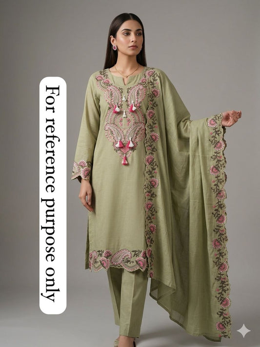 Mul chanderi unstitched ladies suit Rc18740